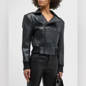 Norma Kamali faux-leather Biker Jacket | Black Sz M Women’s